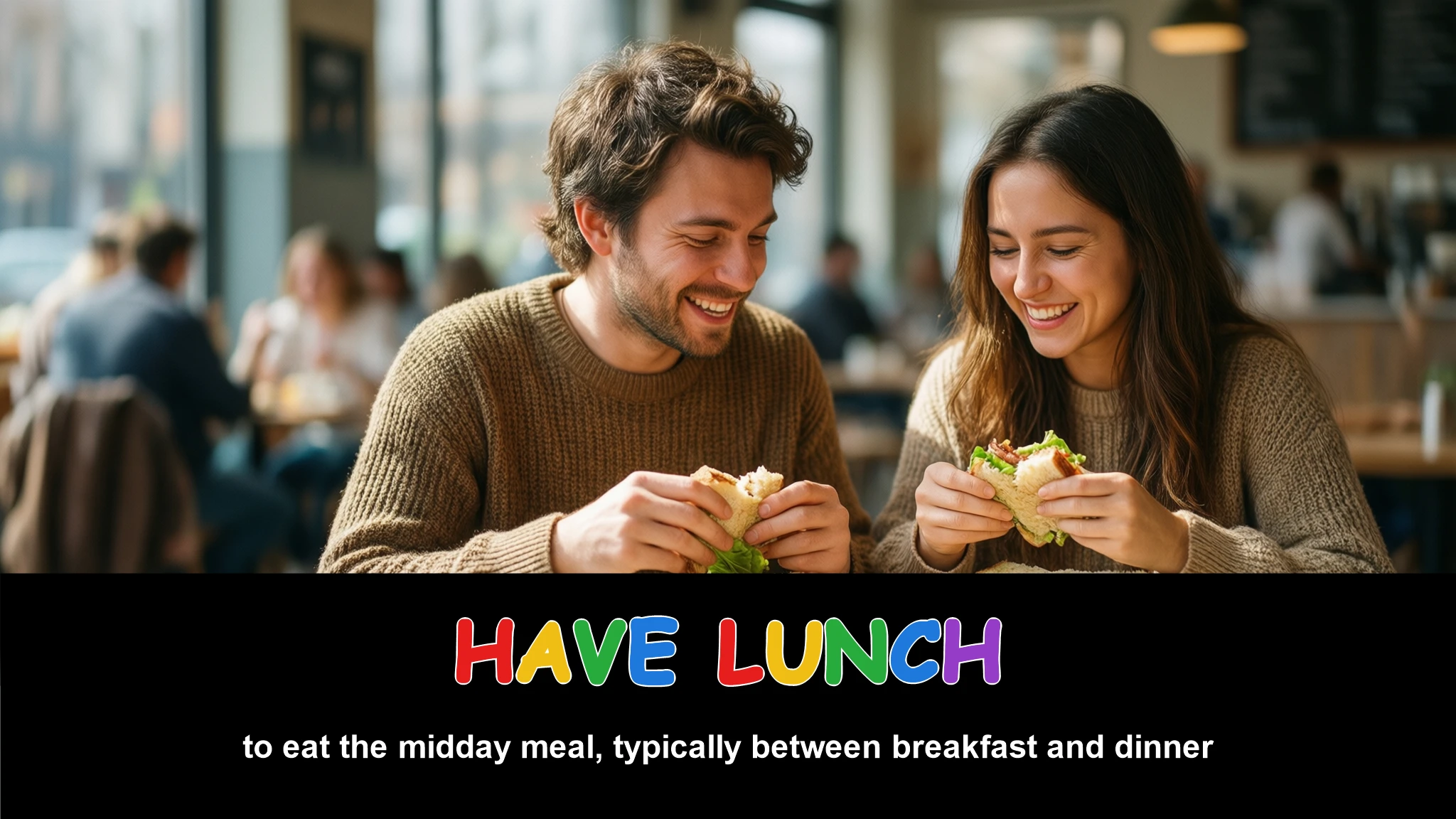 English Illustration for have lunch